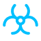 Icône de biohazard (symbole de danger biologique) bleu