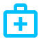 Icône de valise médicale bleue