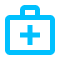 Blue medical case icon