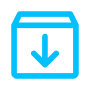Box icon with downward pointing arrow