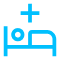 Icon of a bed with a patient